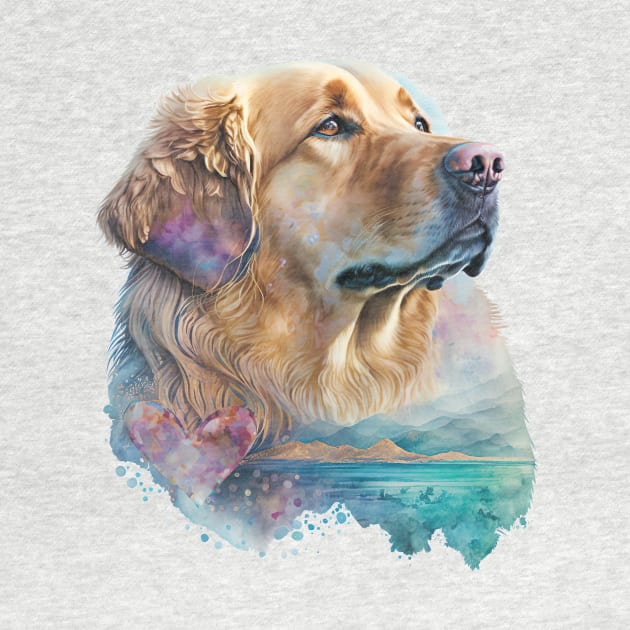 Valentines Golden Retriever - Unleashing love, one wag at a time by UmagineArts